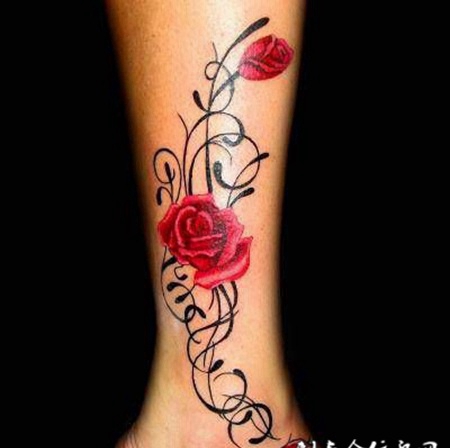 玫瑰花纹身图片唯美写真