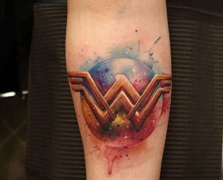 水彩小臂星球纹身图案