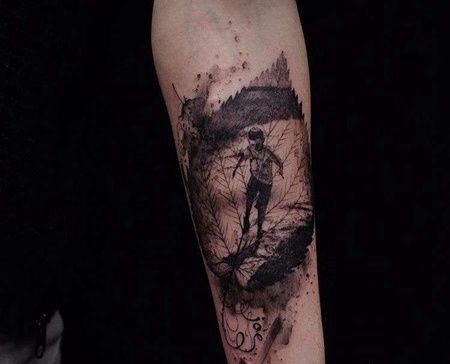 水彩小臂儿童纹身图案