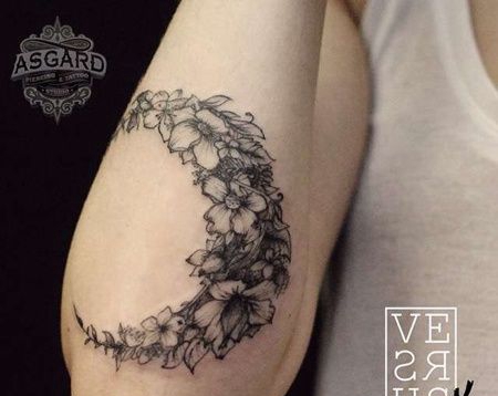 点线小臂花卉纹身图案