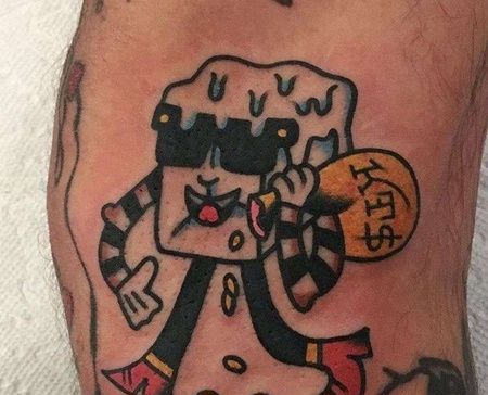 Old School小腿雪糕纹身图案