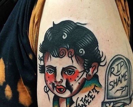 Old School大臂娃娃纹身图案