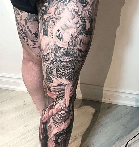 新传统腿孙悟空纹身图案