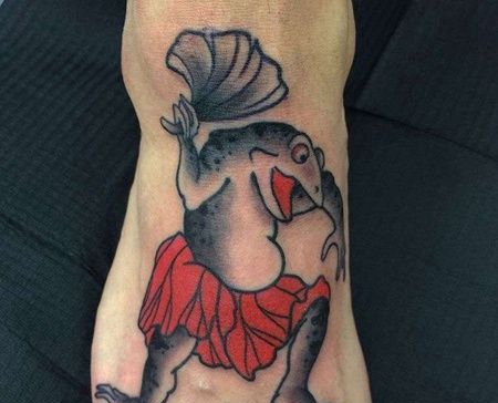 日式脚背青蛙纹身图案