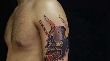 日式大臂般若纹身图案