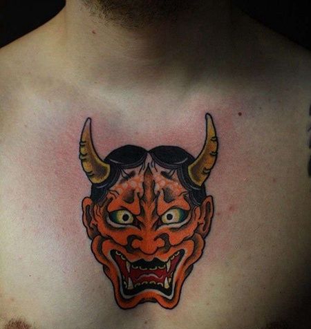 日式前胸般若纹身图案