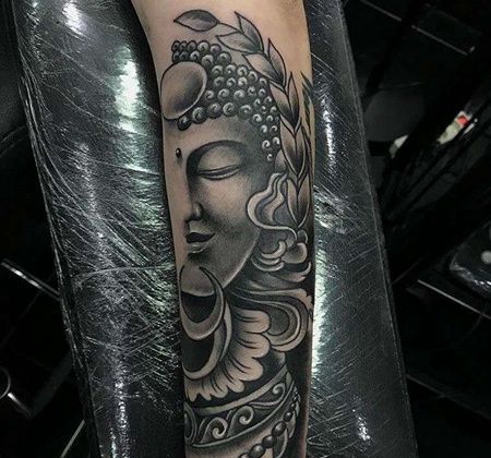 新传统小臂佛纹身图案