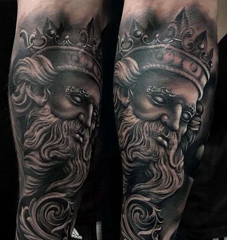 写实小臂西方雕像纹身图案