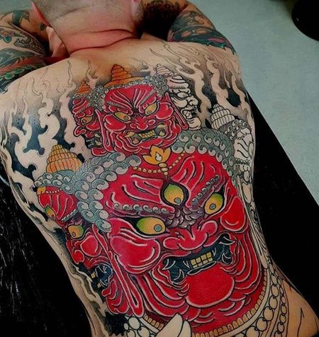 日式后背不动明王纹身图案