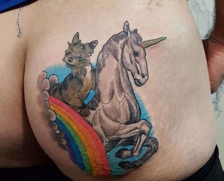 New School屁股独角兽纹身图案