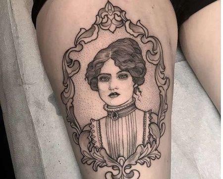 点线小臂女人纹身图案