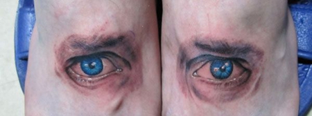 脚背眼睛纹身图案