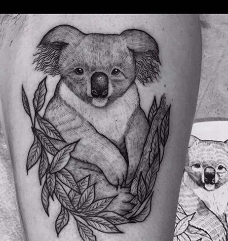 点线大腿树袋熊纹身图案缩略频道推荐图