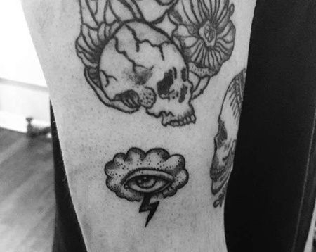 Old School大臂眼睛纹身图案