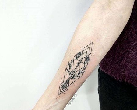 几何小臂路灯纹身图案