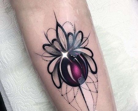 水彩小臂宝石纹身图案