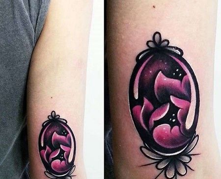 New School大臂宝石纹身图案