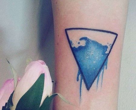 水彩小臂海浪纹身图案