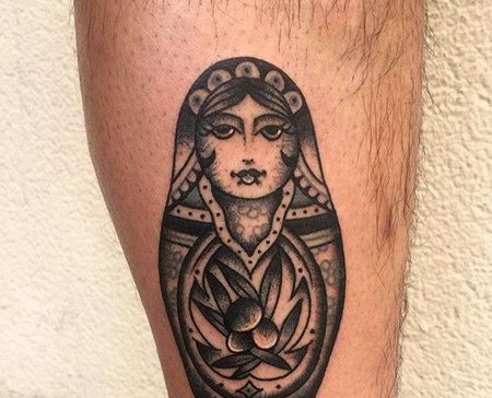 Old School后背不倒翁纹身图案