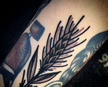 Old School小臂麦穗纹身图案