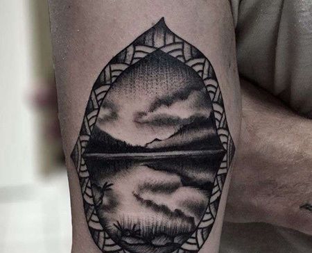 Old School小腿湖纹身图案