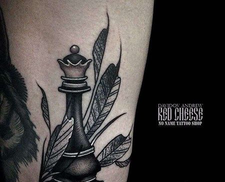 New School大腿国际象棋纹身图案