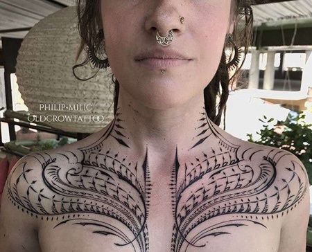 图腾前胸纹身图案