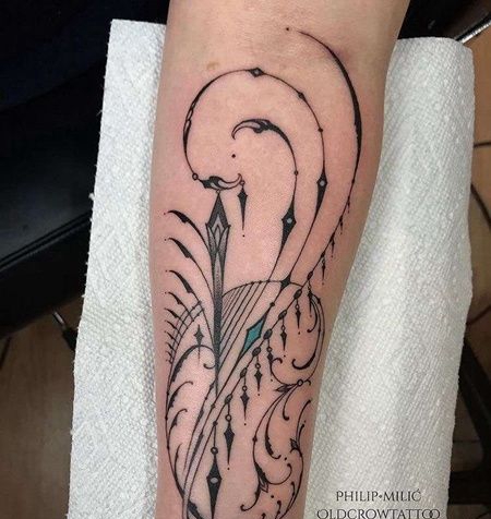 几何小臂纹身图案