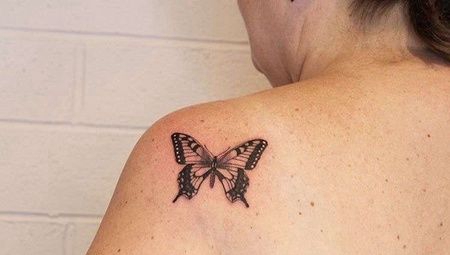 后肩蝴蝶纹身图案