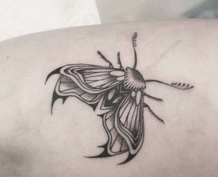 Old School小腿蛾子纹身图案