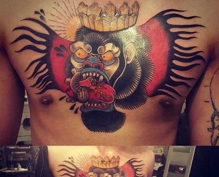 New School前胸狒狒纹身图案缩略频道推荐图