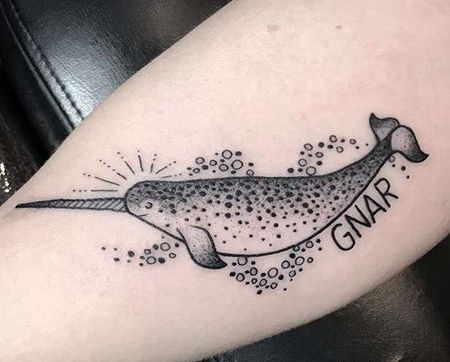 Old School小腿海象纹身图案