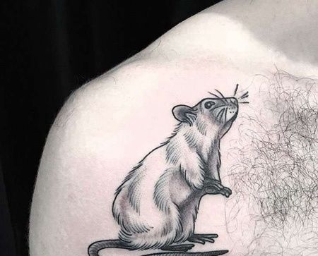 New School大臂老鼠纹身图案