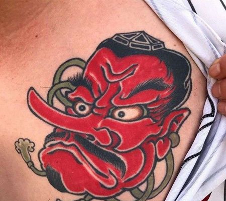 日式前胸天狗纹身图案