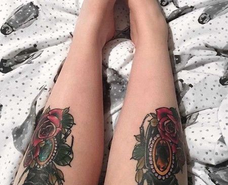 New School小腿甲虫纹身图案