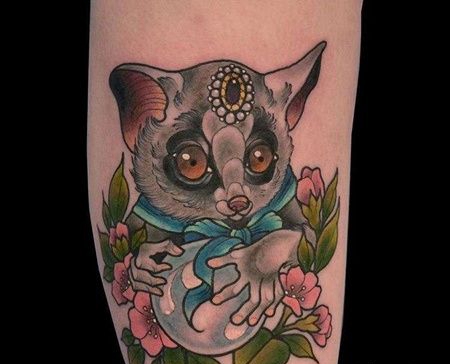 New School小腿猴子纹身图案