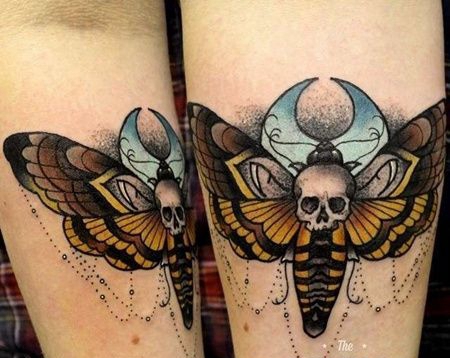 New School小臂蛾子纹身图案