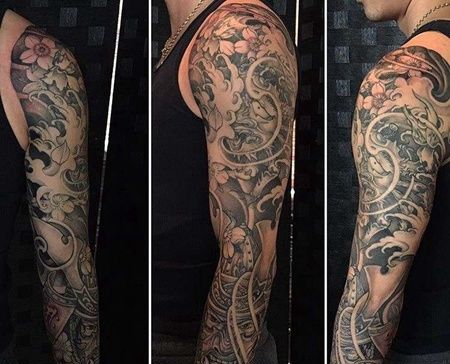 新传统胳膊武士纹身图案
