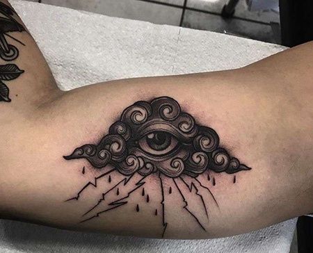 Old School大臂云纹身图案