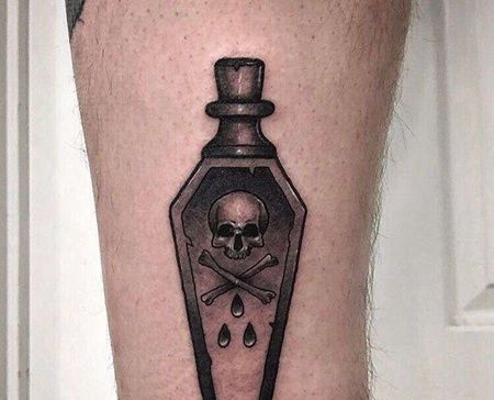 New School小臂药瓶纹身图案