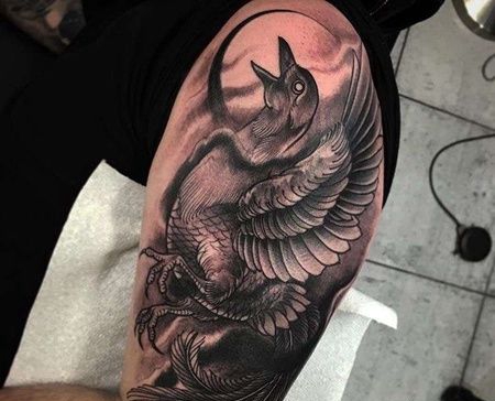 New School大臂锦鸡纹身图案