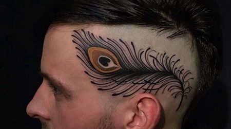 New School头部羽毛纹身图案