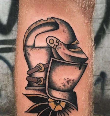 New School小腿盔甲纹身图案