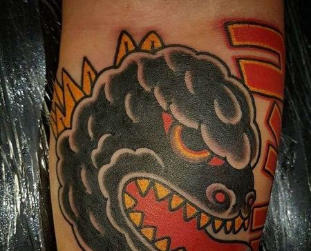 日式小臂河豚纹身图案