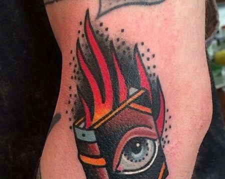 New School小腿书纹身图案