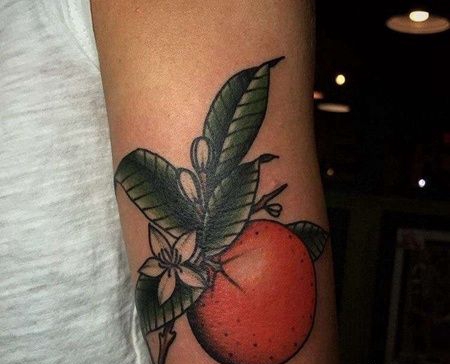 Old School大臂橘子纹身图案