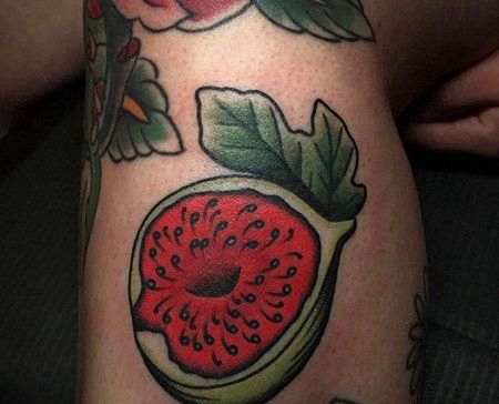 Old School小腿石榴纹身图案