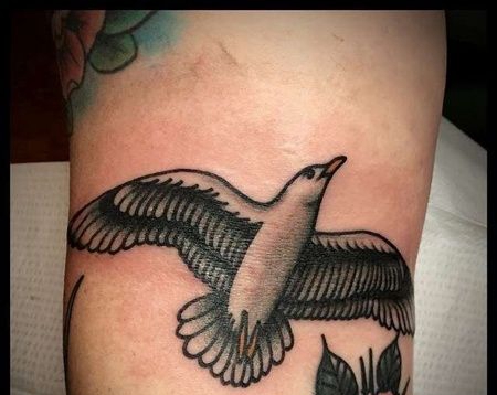 Old School小臂海鸥纹身图案