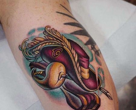 New School大腿帽子纹身图案