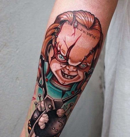 New School小臂娃娃纹身图案
